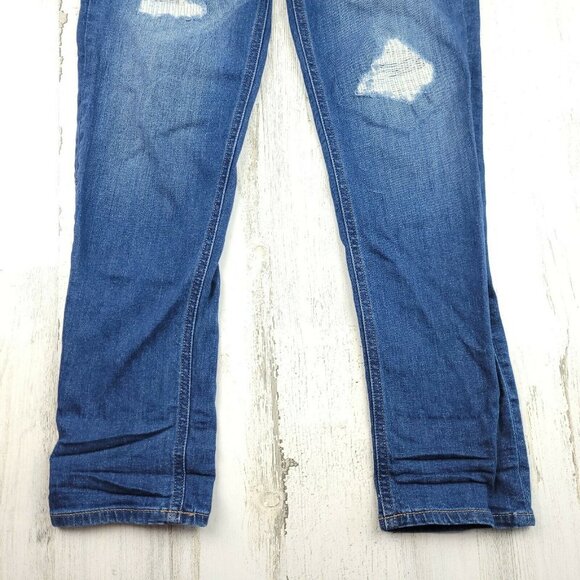 Express Women's Blue Distressed Modern Boyfriend Relaxed Fit Jeans Size 2 EUC - Picture 3 of 8